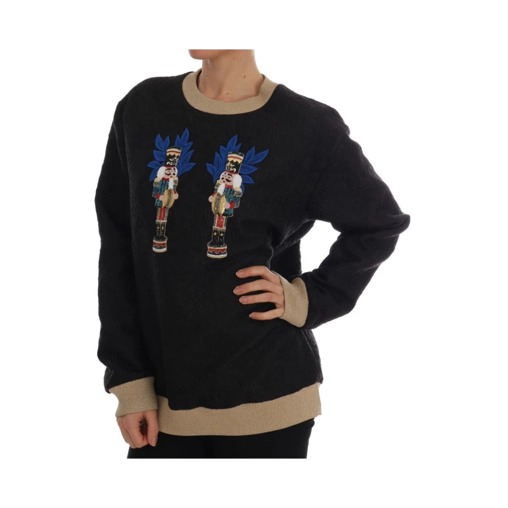 Dolce & Gabbana Black Fairy Tale Brocade Zipper Sweater - IT40|S - Image 2