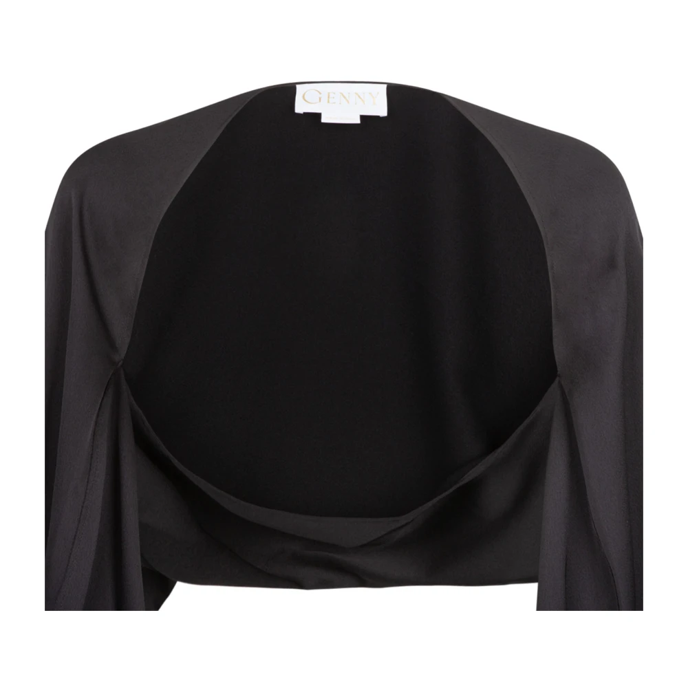 Genny Zwarte Glanzende Bolero Jas Black Dames
