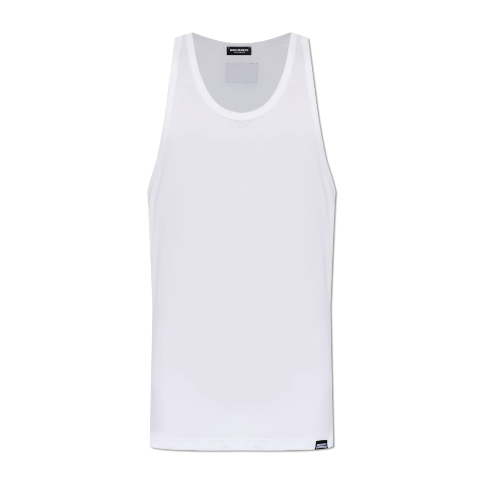 Dsquared2 Mannelijk Wit Tops Heren, Xl, Top In Lingerie-Stijl Met Een Ronde Halslijn