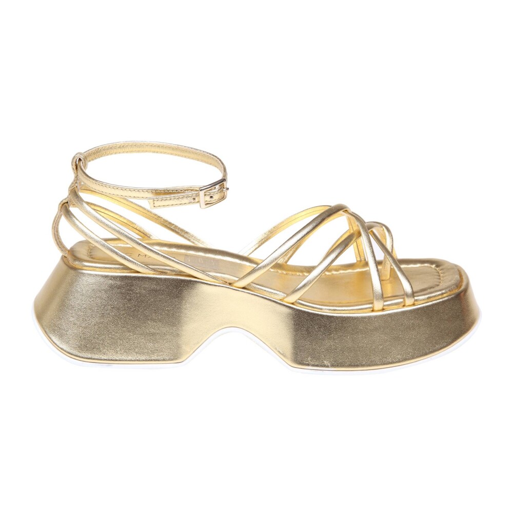 Gouden Leren Sandalen met Vierkante Neus Vic Mati Dames