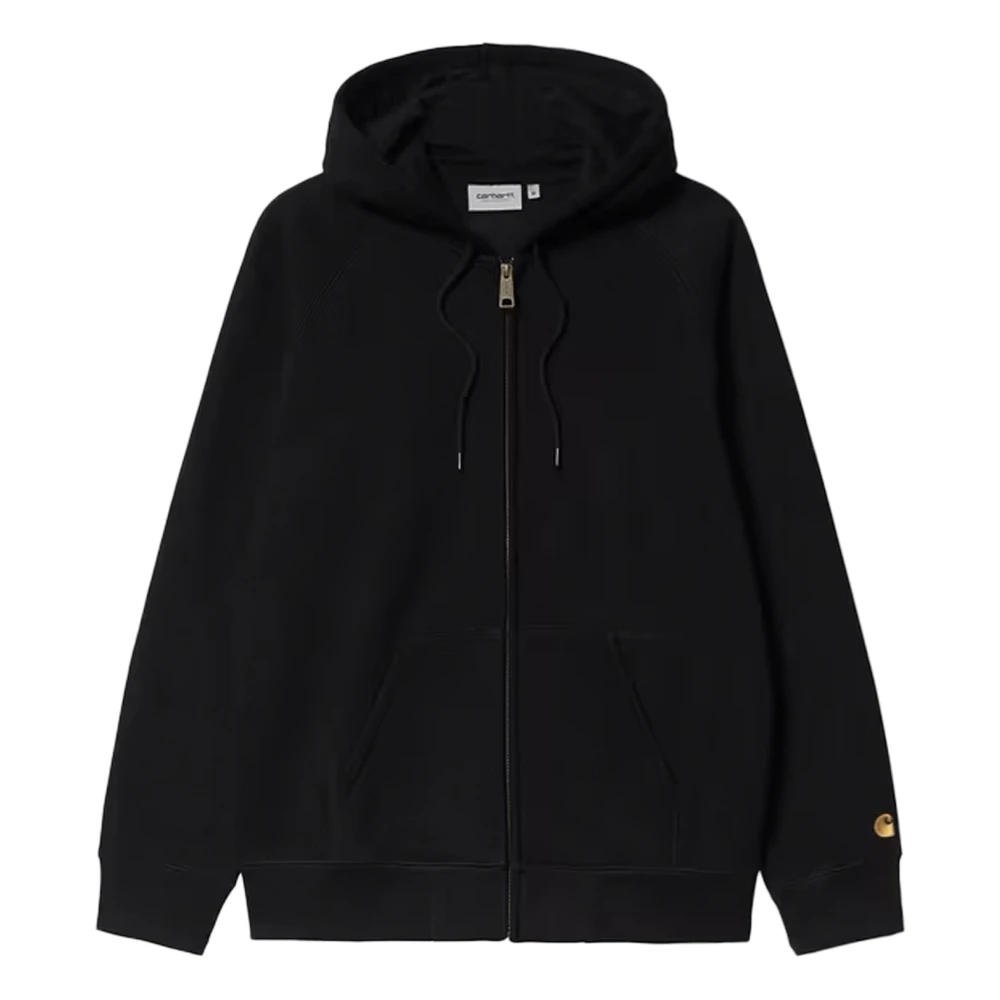 Carhartt Wip Uomo Nero Carhartt Wip_hooded Chase Jacket Nera Con Zip_nero_l_uomo - Immagine 2