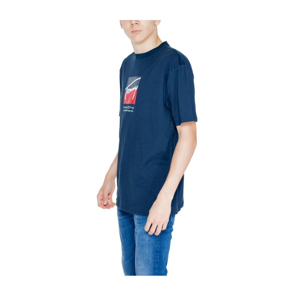 Tommy Jeans Blauw Gerecycled Katoen T-Shirt Blue Heren