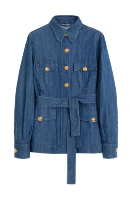 Bältad Denimjacka