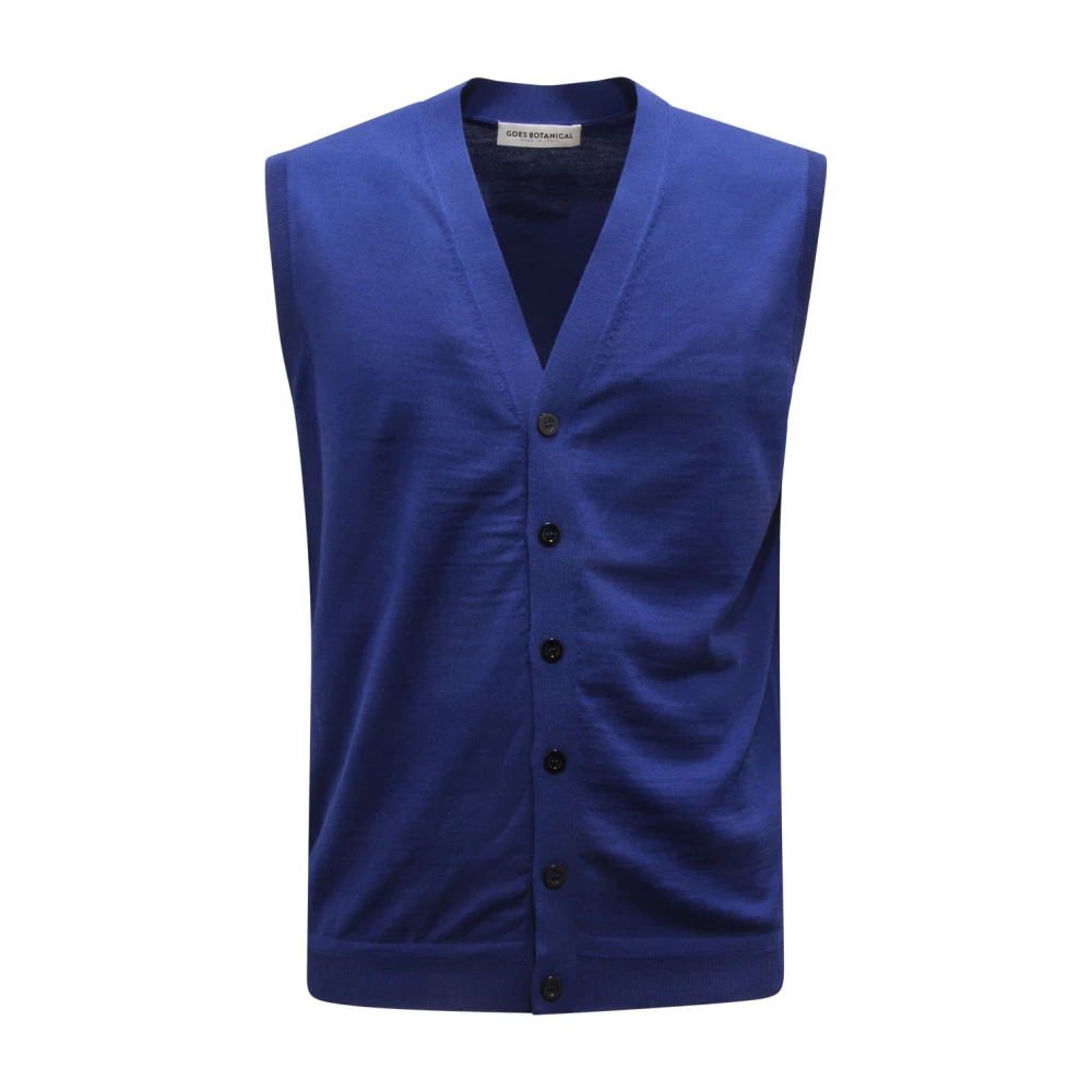 Goes Botanical Blue Waistcoats, Male, M, Wool Waistcoat