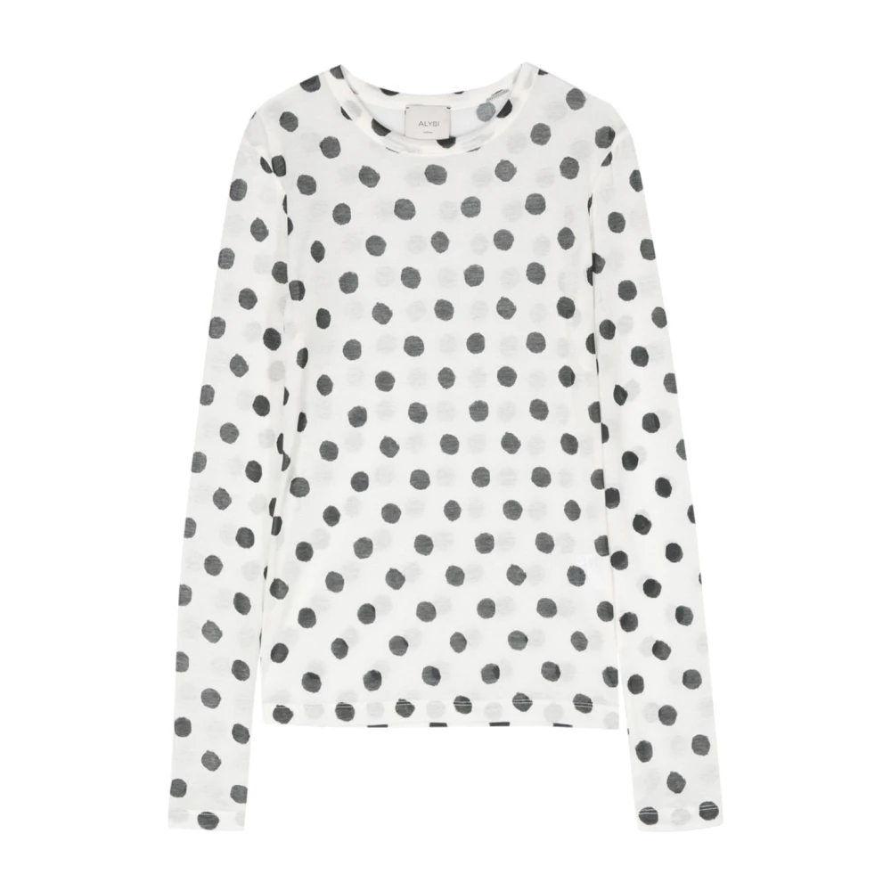 Alysi T-shirt en Polo met polka dot print White Dames