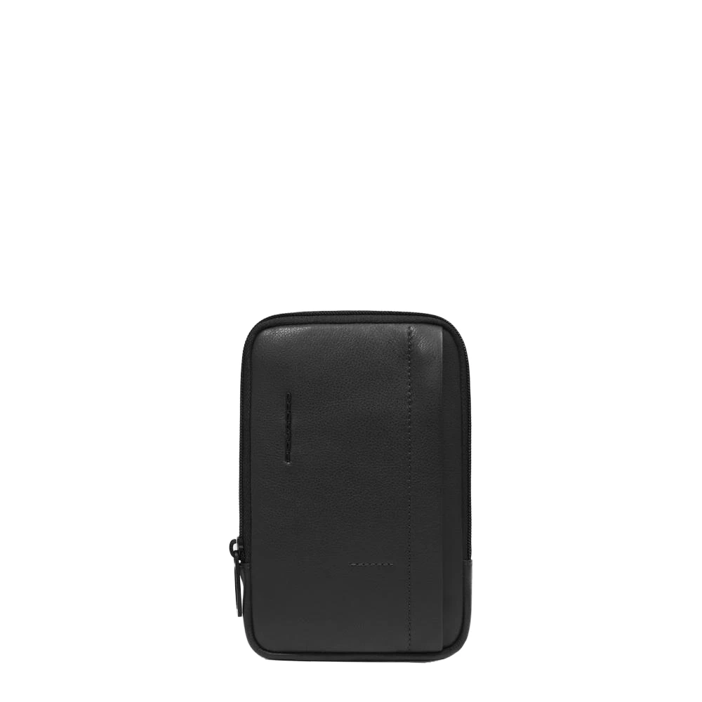 Piquadro Hombre Funda De Cuero Para Teléfono Con Cordón Para El Cuello