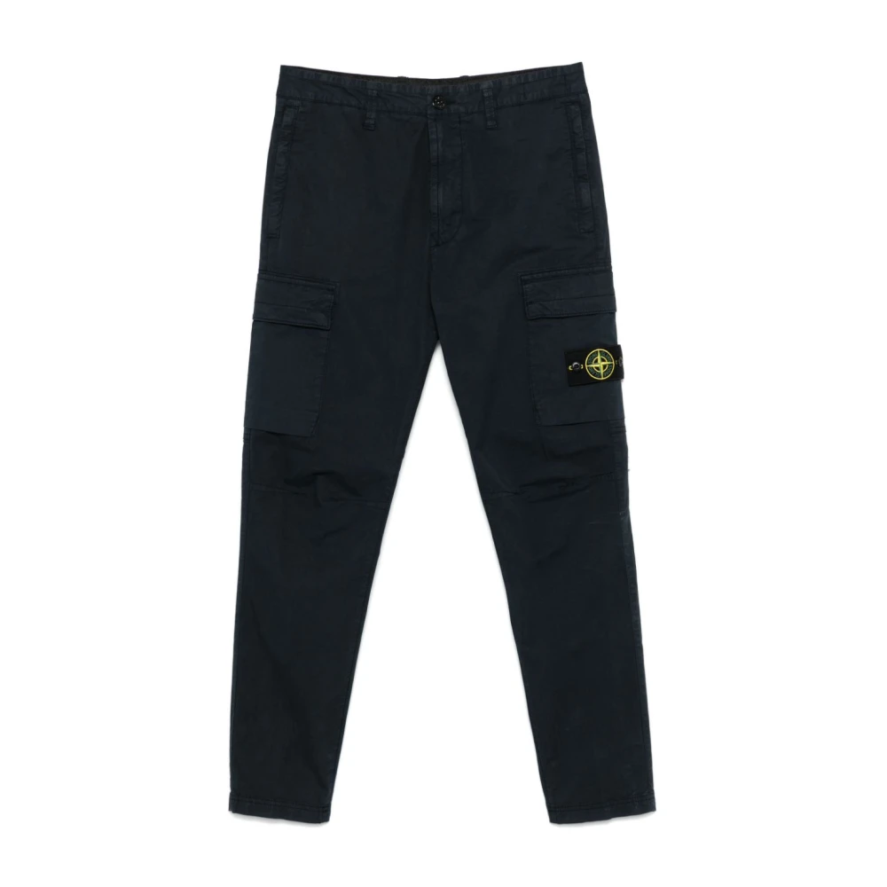 Stone Island Blauwe Casual Broek Blue Heren
