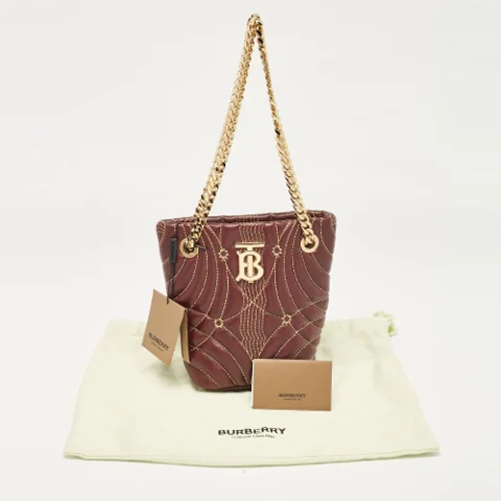 Burberry Vintage Pre-owned Leather shoulder-bags Red Dames