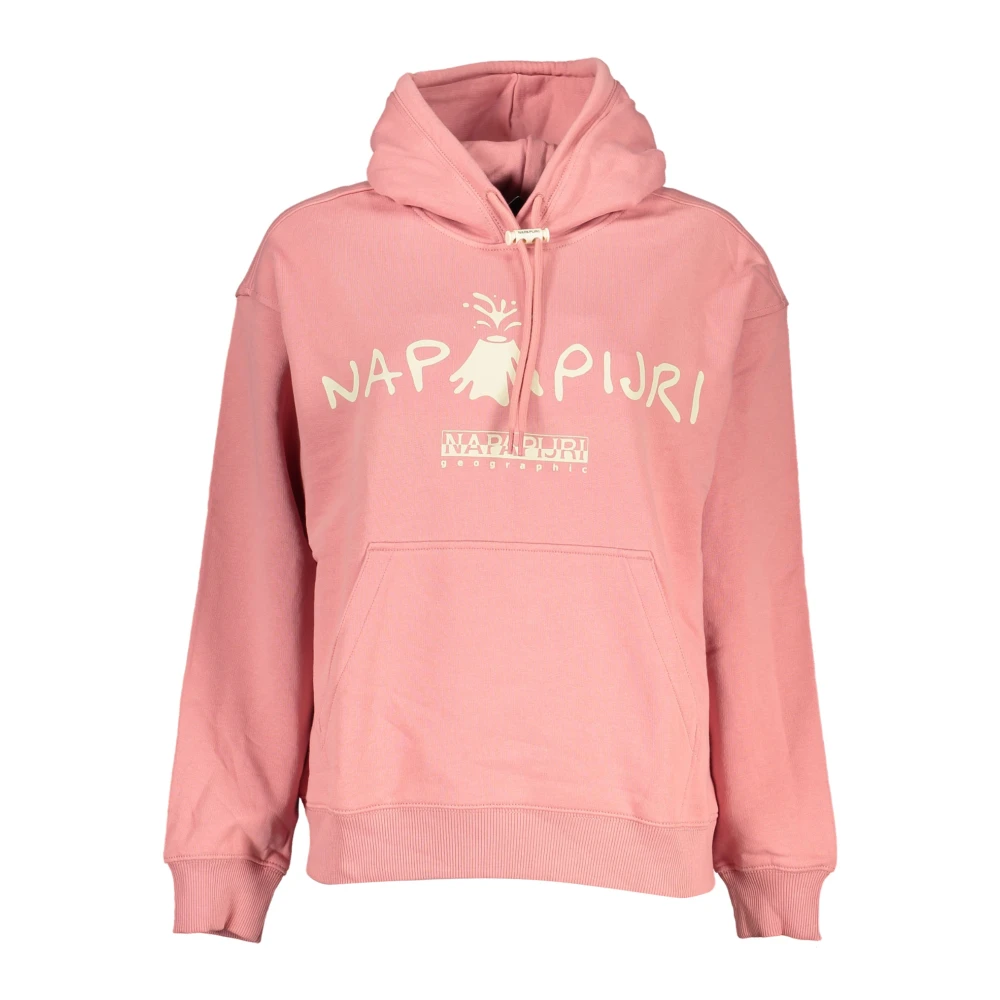 Napapijri Roze hoodie met logo-applicatie Pink Dames