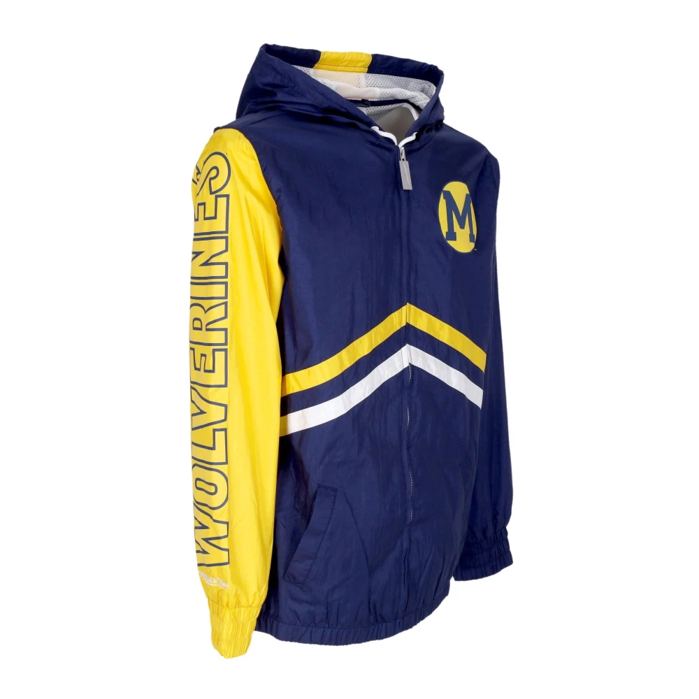 Mitchell & Ness Michigan Wolverines Windbreaker Jas Blue Heren