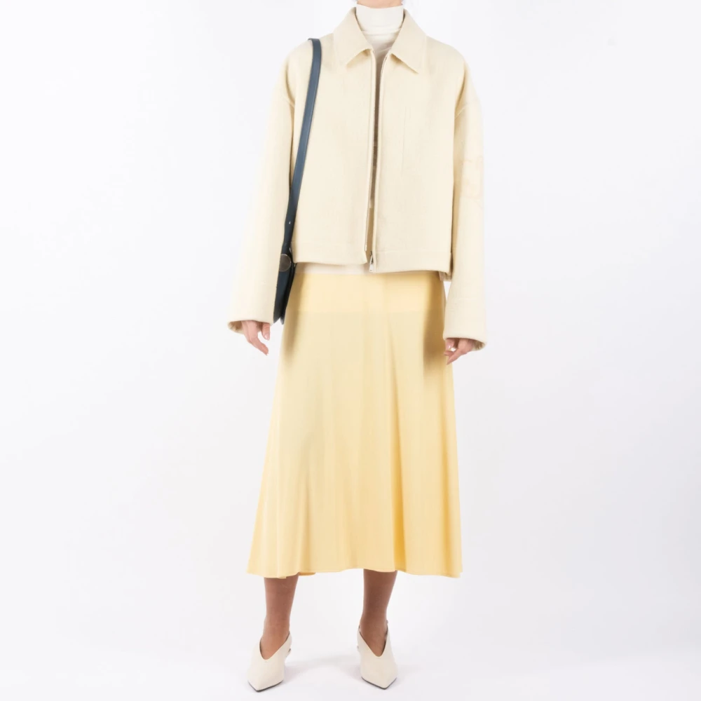 Jil Sander Parel Wollen Jas White Dames