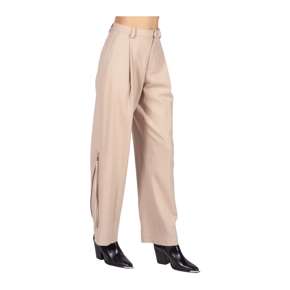 Semicouture Beige Athenais Ritszoom Broek Beige Dames