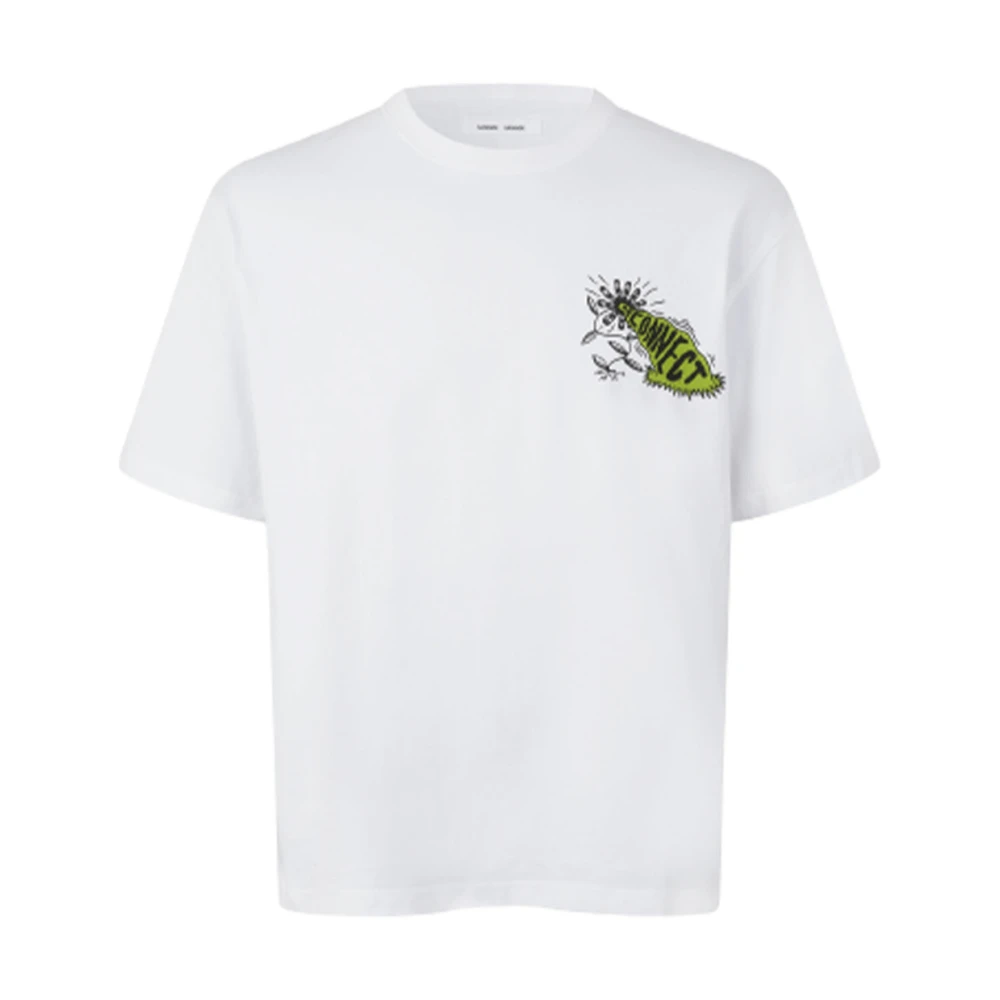 Samsøe T-shirt met bedrukte logos S White Heren