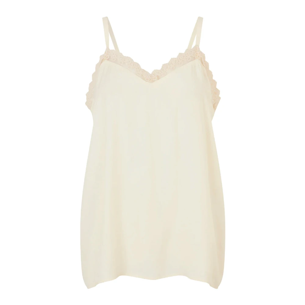 Lollys Laundry Women's White Sleeveless Tops, Xs, Feminine Lace Top Off