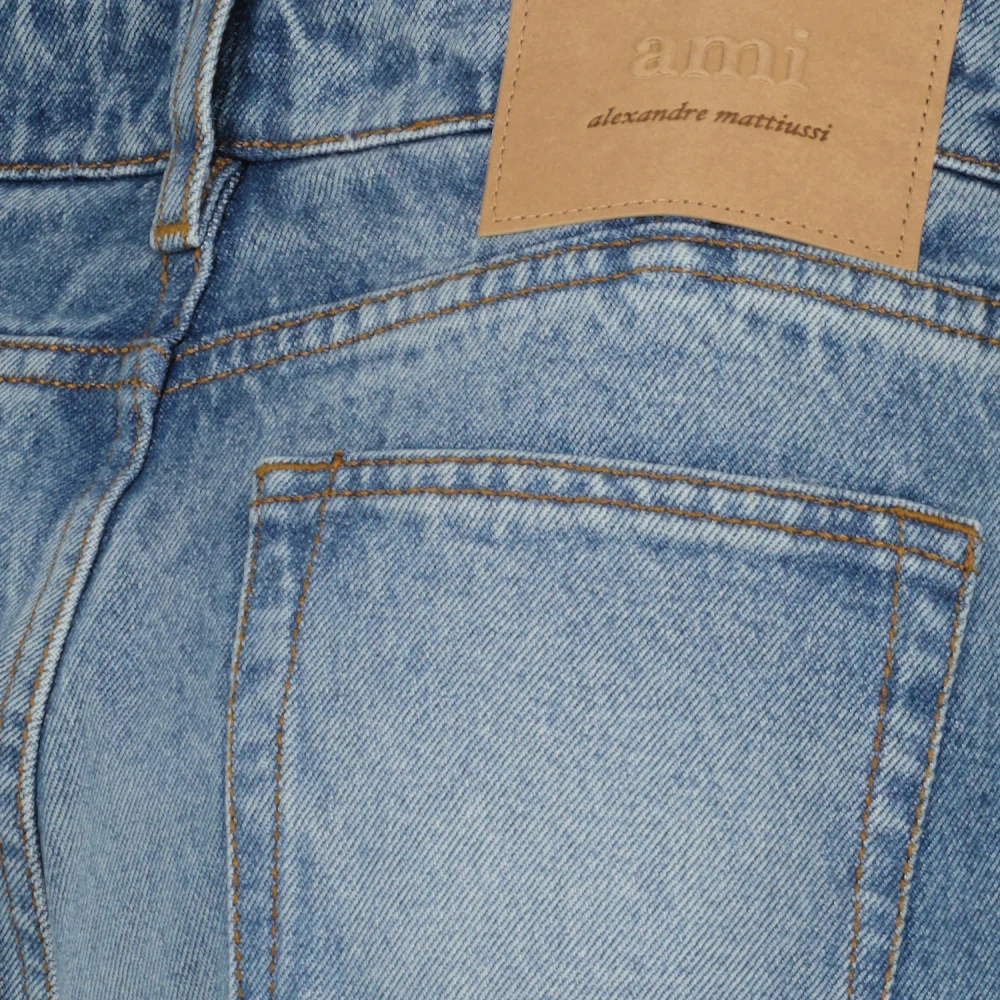 Ami Paris Blauwe Flare Denim Jeans Blue Dames