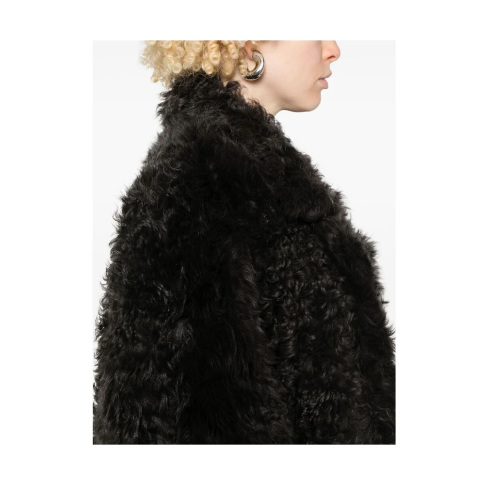IRO Shearling Opstaande Kraag Jas Gray Dames