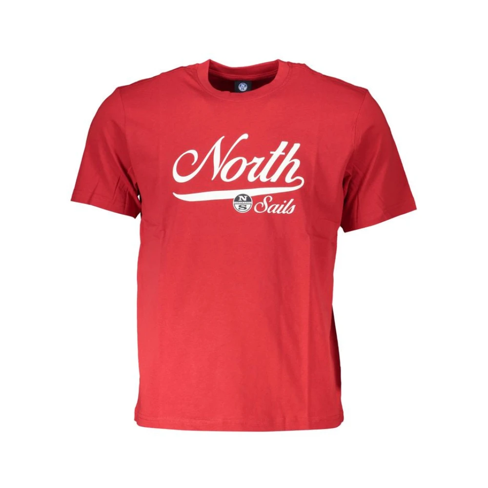 North Sails Men's Red T-Shirts, M, Cotton Print Logo T-Shirt