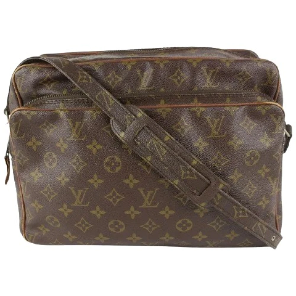 Louis Vuitton Vintage Canvas LV Väskor, Begagnade, Tillverkade i Frankrike Brown, Dam