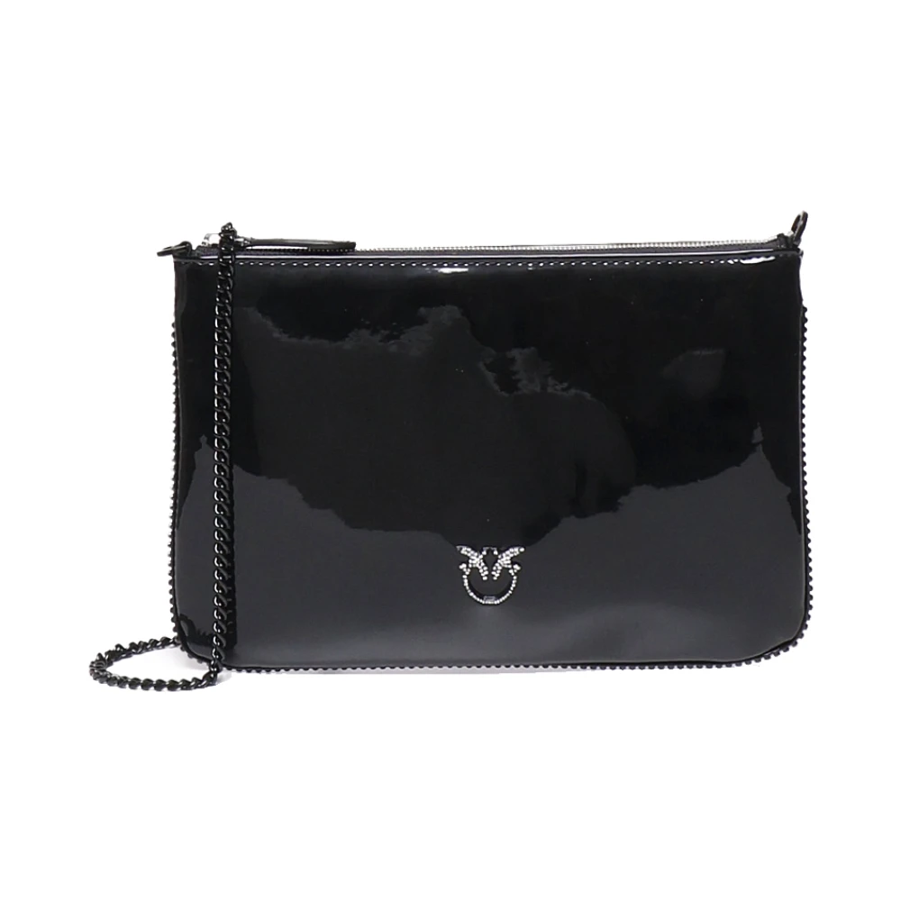 pinko Zwarte Envelop Handtas met Strass Piping Black Dames