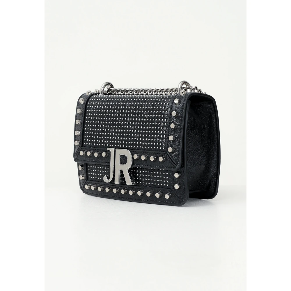 Richmond Zwarte schoudertas met zilveren details Black Dames