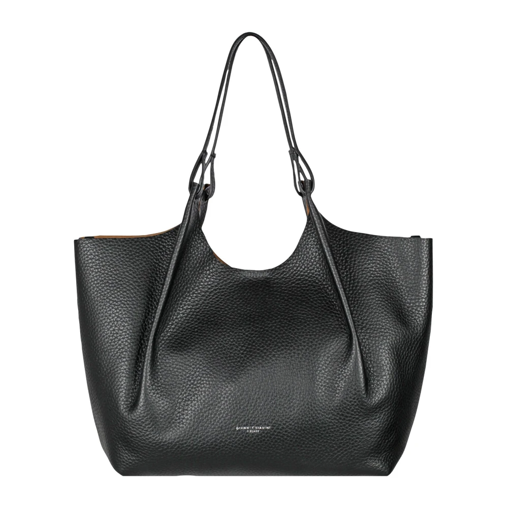 Gianni Chiarini Dubbele leren handtas Dua model Black Dames