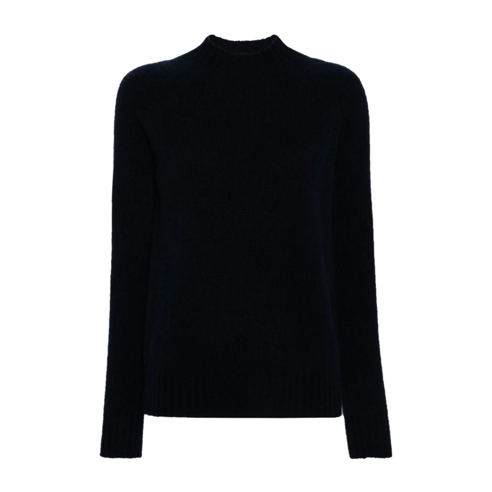 Drumohr Navy Blauw Wol Ronde Hals Sweater Blue Dames