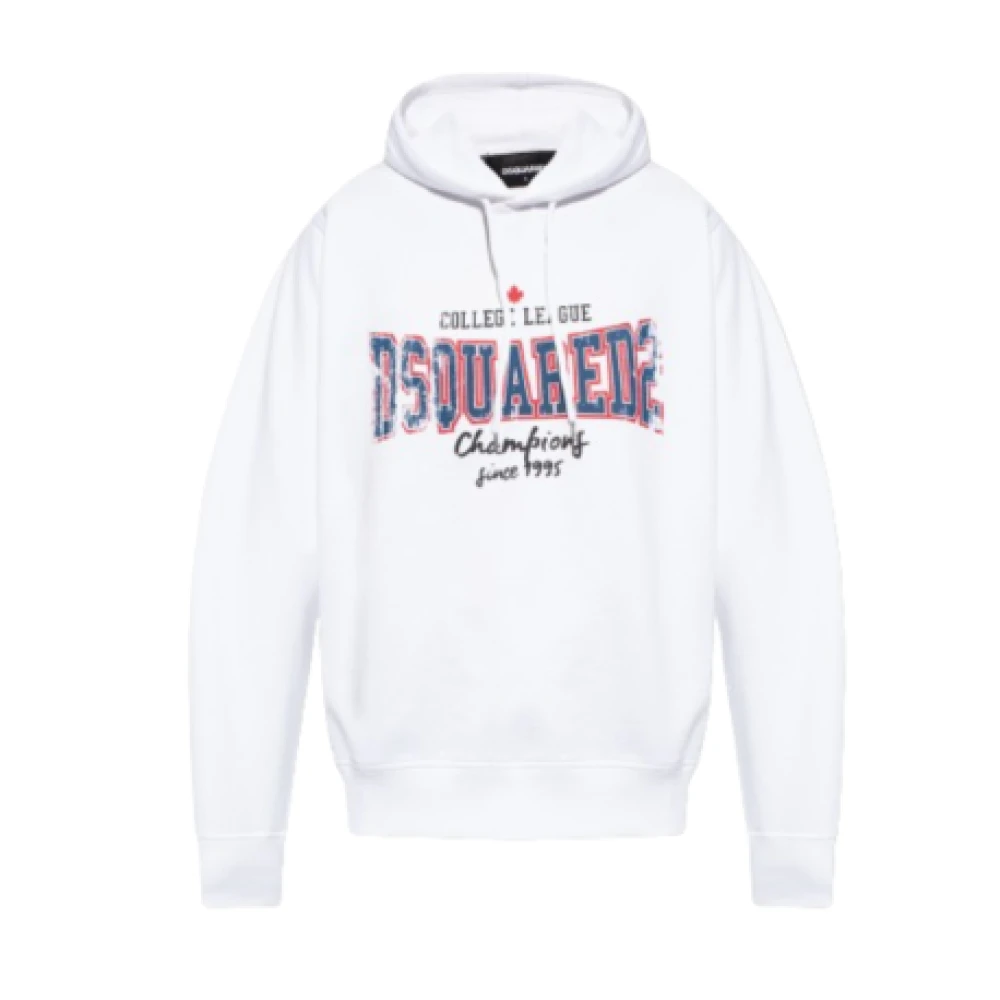 Dsquared2 Men's White Hooded Sweatshirt With Iconic Logo
