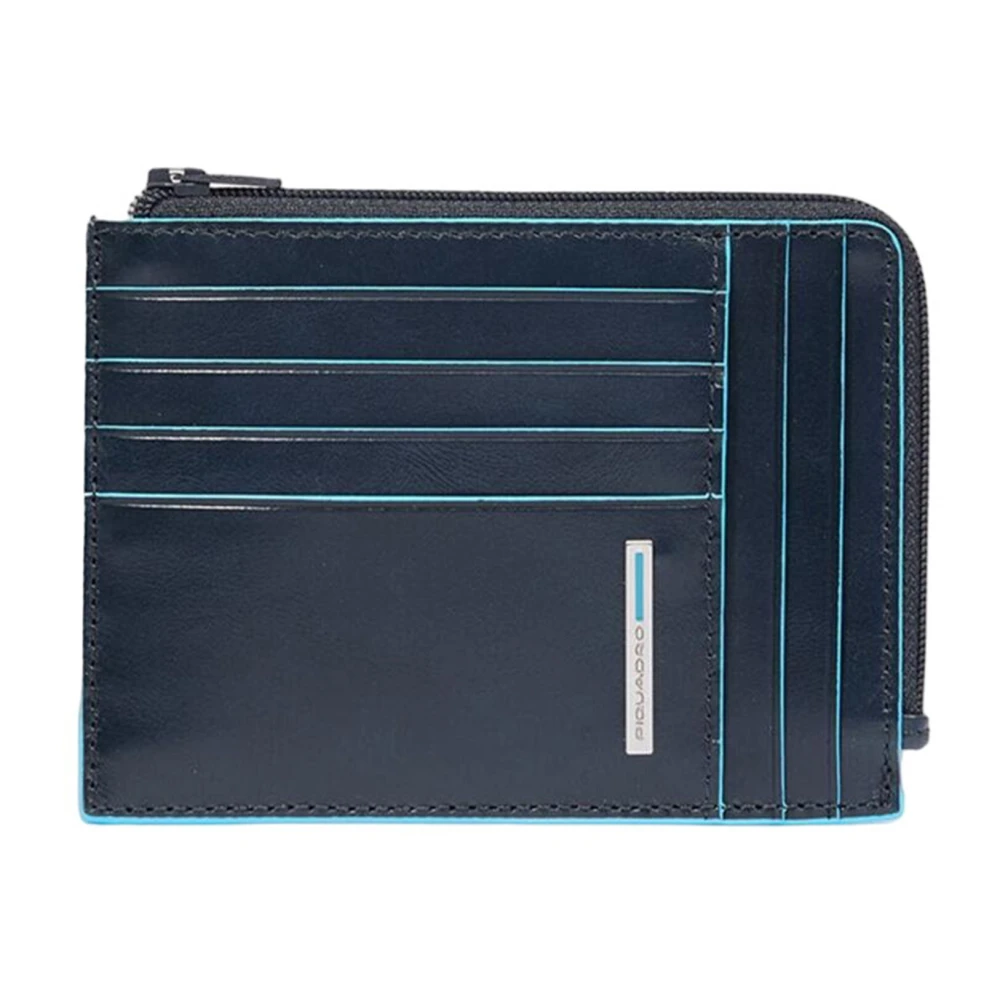 Piquadro Men's Blue Wallets & Cardholders, One Size, Leather Card Holder Wallet