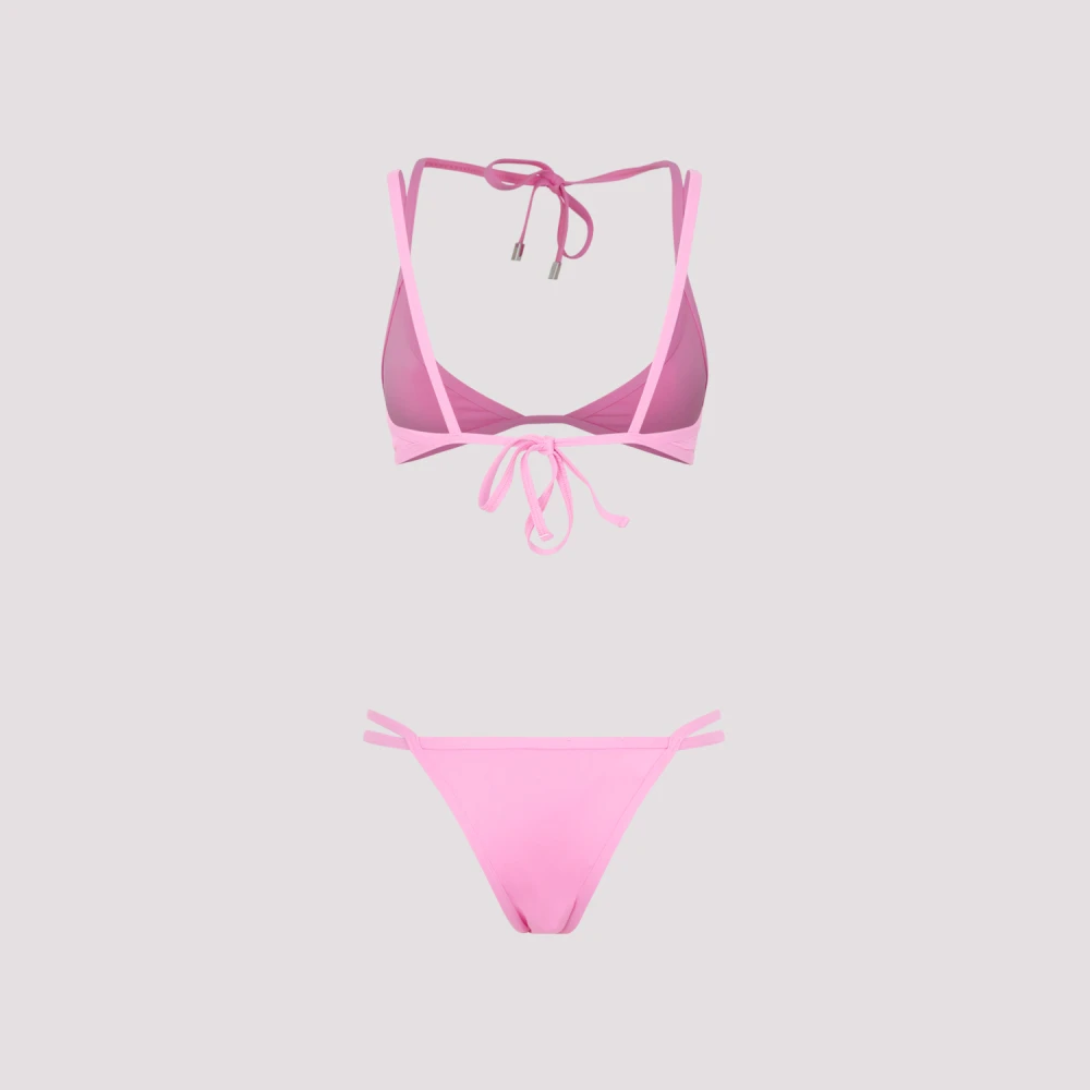 The Attico Roze Paarse Driehoek Bikini Zwemkleding Pink Dames