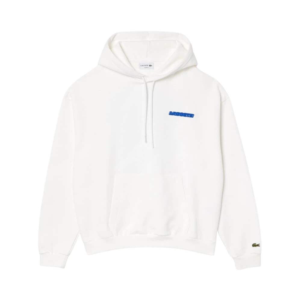 Lacoste Bloemenprint Hoodie Loose Fit White Heren