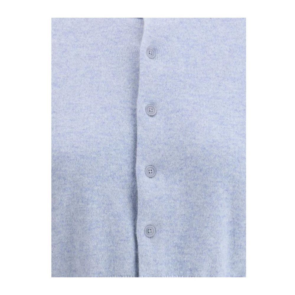 Extreme Cashmere Geribbelde Cashmere Vest met Toon-op-Toon Knopen Blue Dames