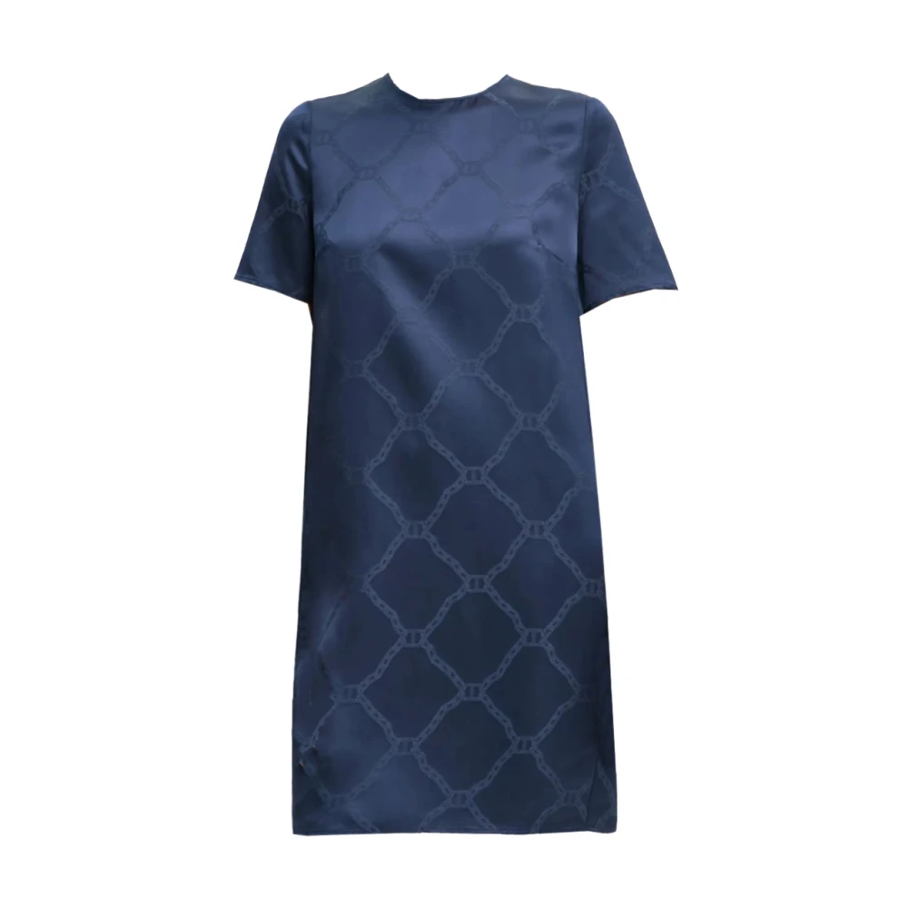 Twinset Lyocell Jurk: Elegante en Comfortabele Keuze Blue Dames