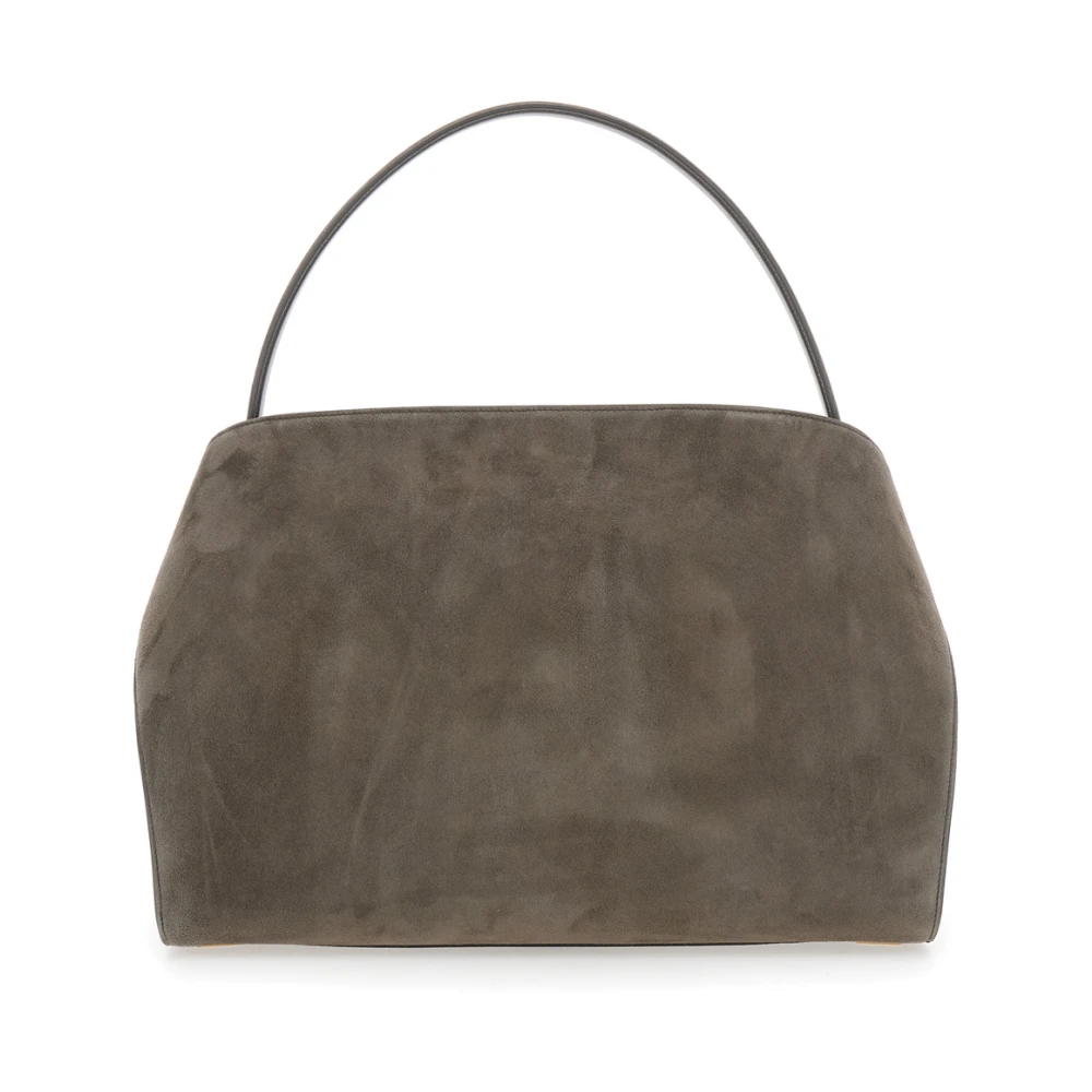 Salvatore Ferragamo Grijze Suède Tassen Collectie Gray Dames
