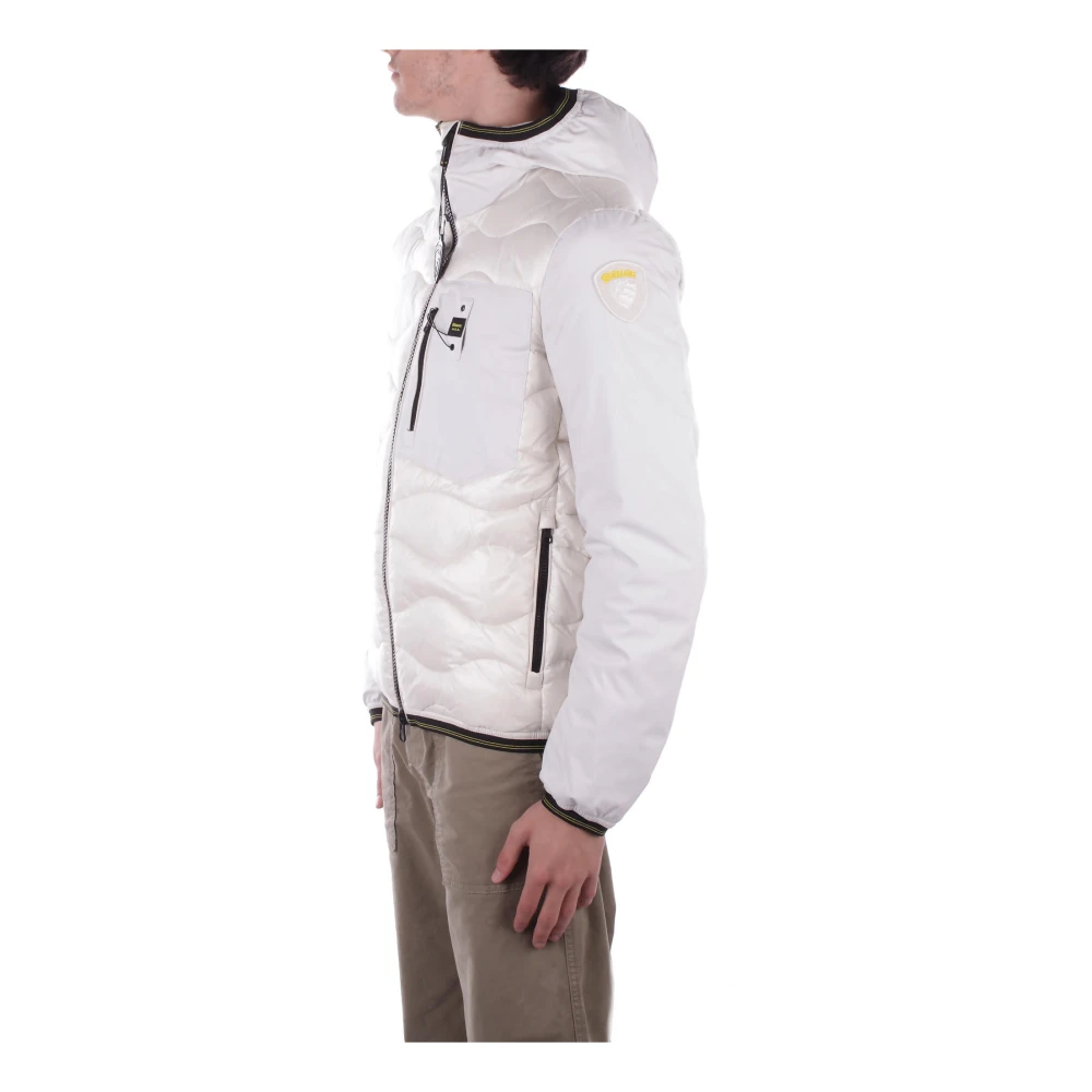 Blauer Witte hoodie met ritssluiting zakken White Heren