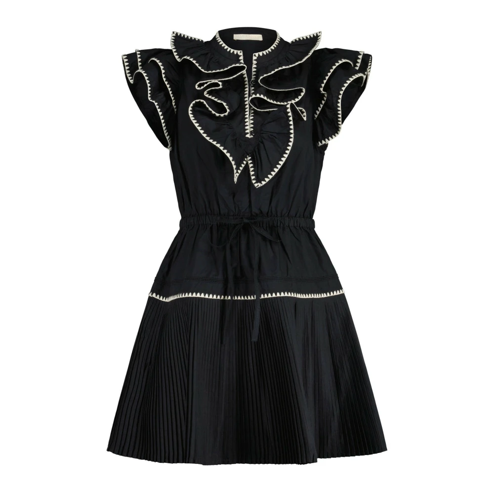 Ulla Johnson Athene Jurk met Ruches & Plooien Black Dames