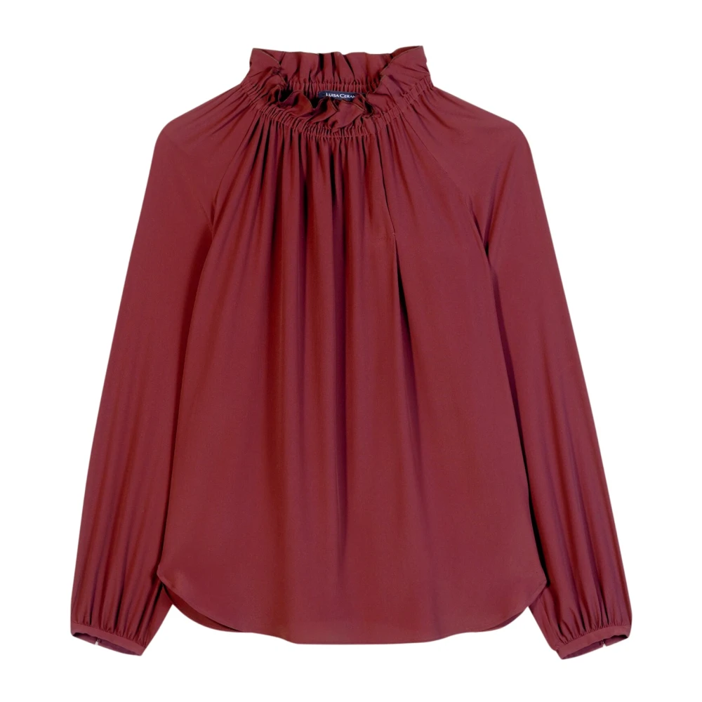 Luisa Cerano Women's Red Blouses, L, Blouse