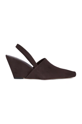 Mörkbrun kil sandal
