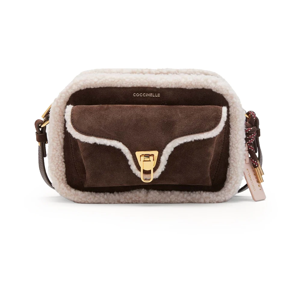 Coccinelle Bruine Suède en Faux Shearling Tas Brown Dames