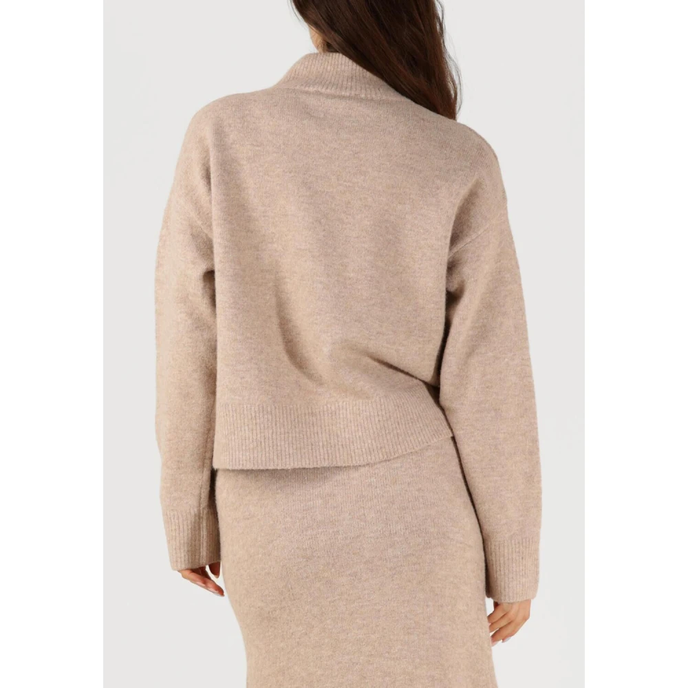 NEO NOIR Elegante Paula Knit Blouse Beige Dames