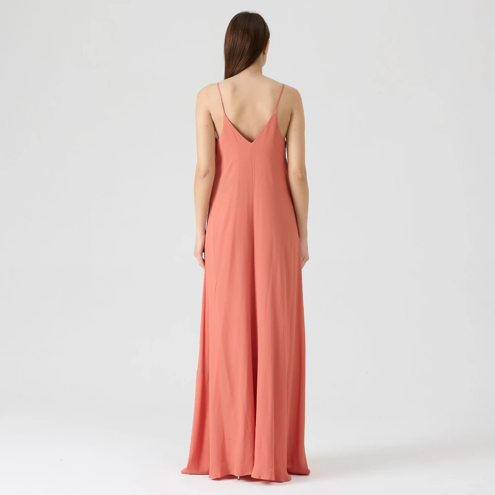 Federica Tosi Elegante V-hals Maxi Jurk Pink Dames