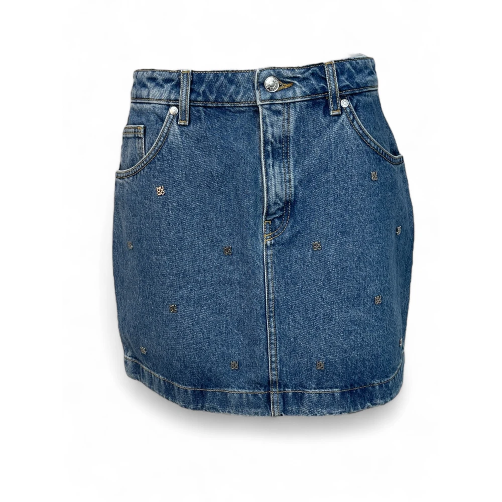 Hugo Boss Stijlvolle Zwarte Leren Portemonnee Blue Dames