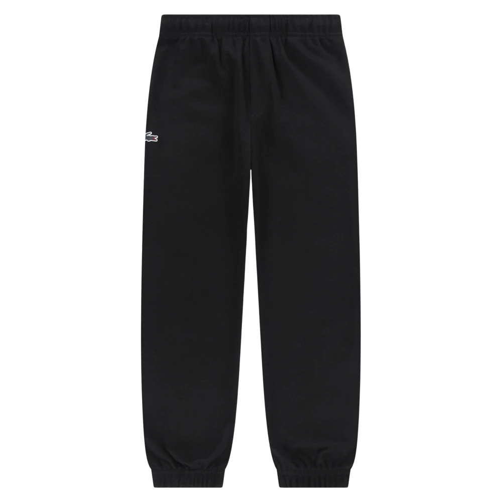 Lacoste Boys Black Sweatpants, 8 Y, Contrast Seam Track Trousers