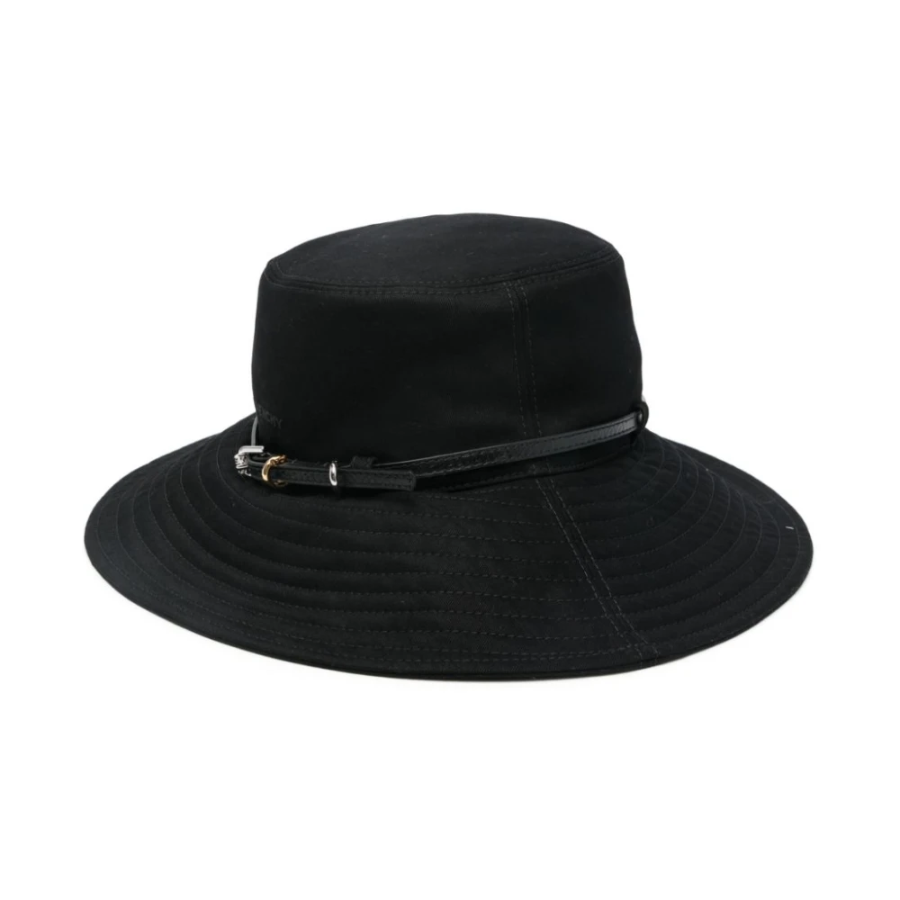 Givenchy Svart Canvas Platt Brätte Hatt Black, Dam