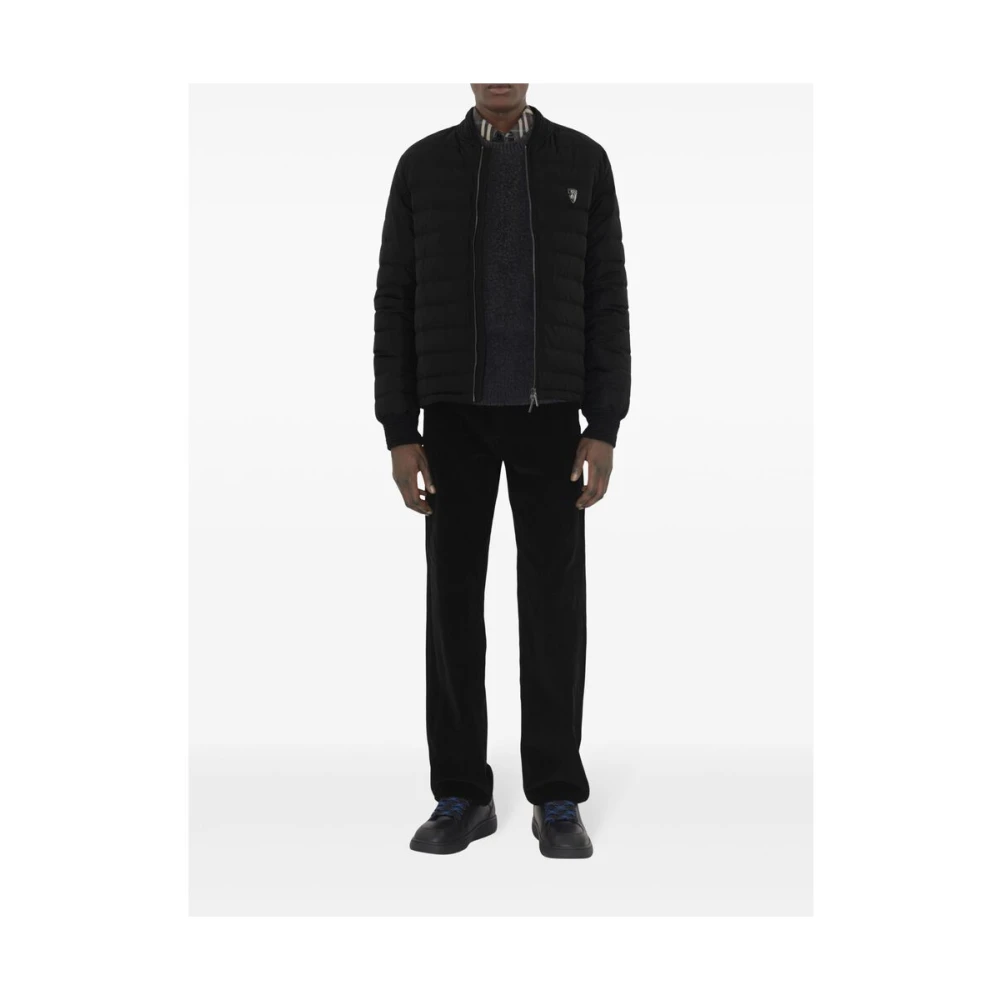 Burberry Zwarte ritssluiting lange mouwen jas Black Heren