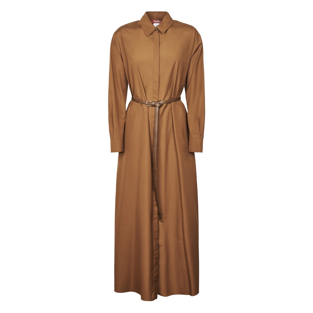 Max Mara Women's Beige Shirt Dresses, Xs, Belted Shirt Dress