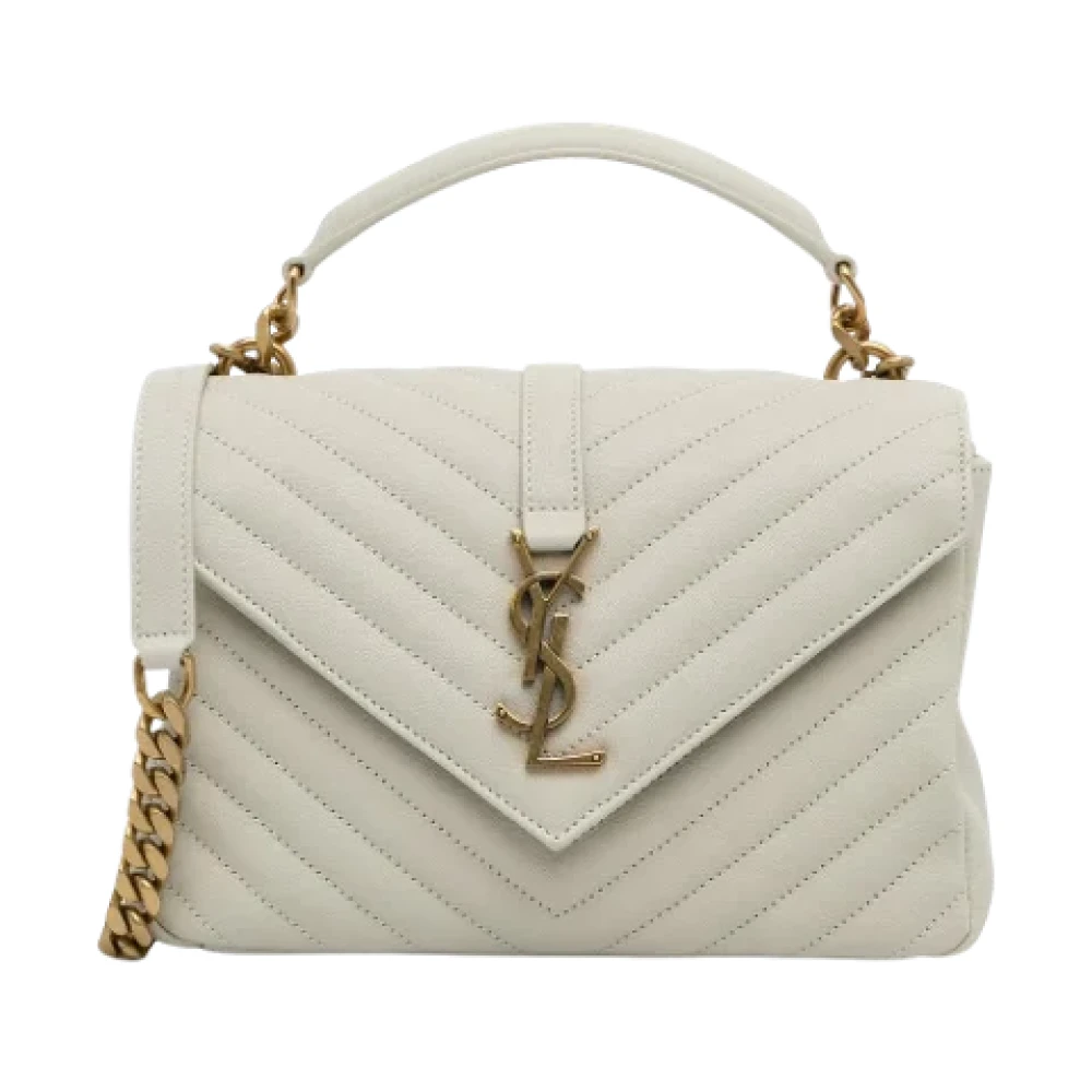 Saint Laurent Vintage Pre-owned Leather handbags White Dames
