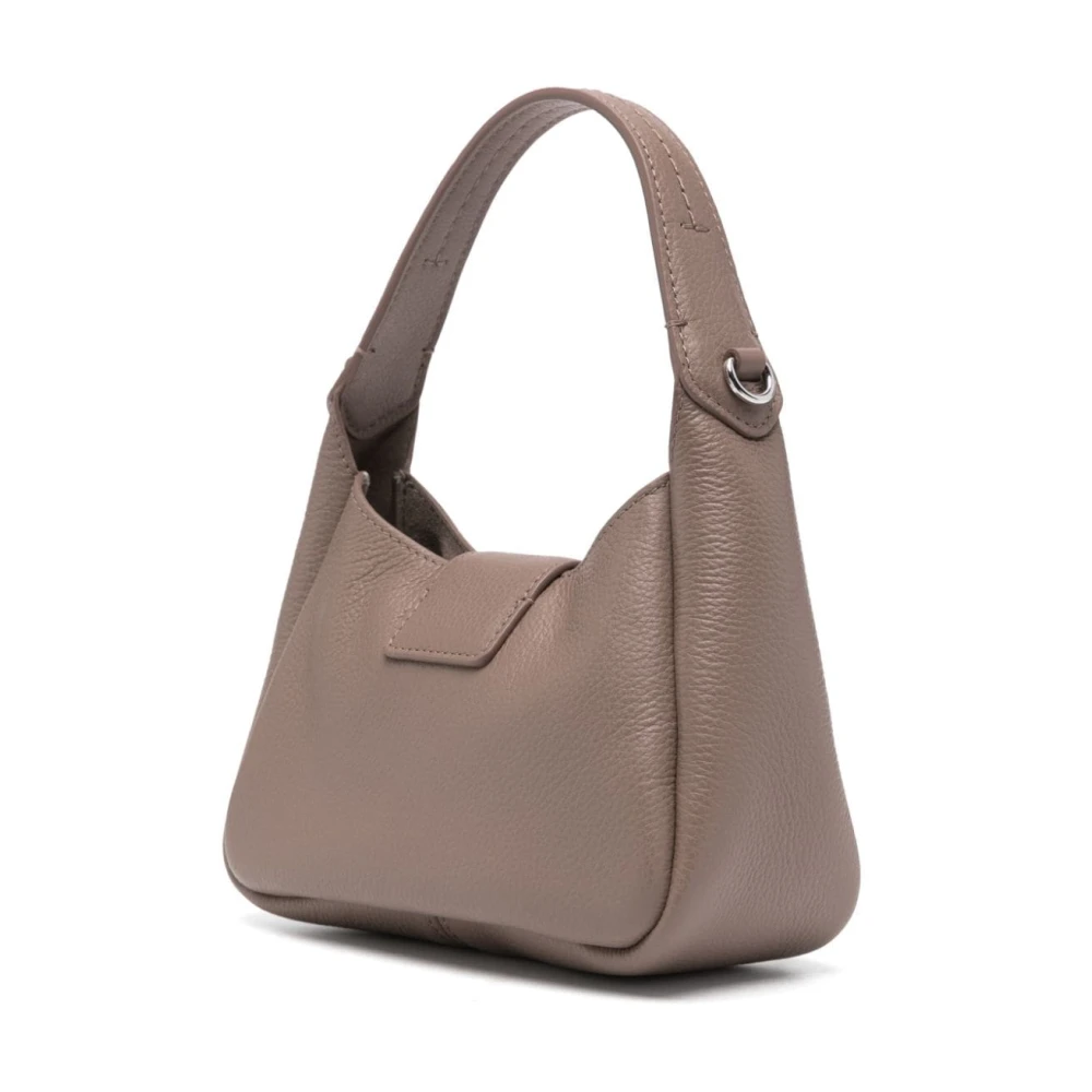 Emporio Armani Gestructureerde Leren Schoudertas Dove Grey Gray Dames