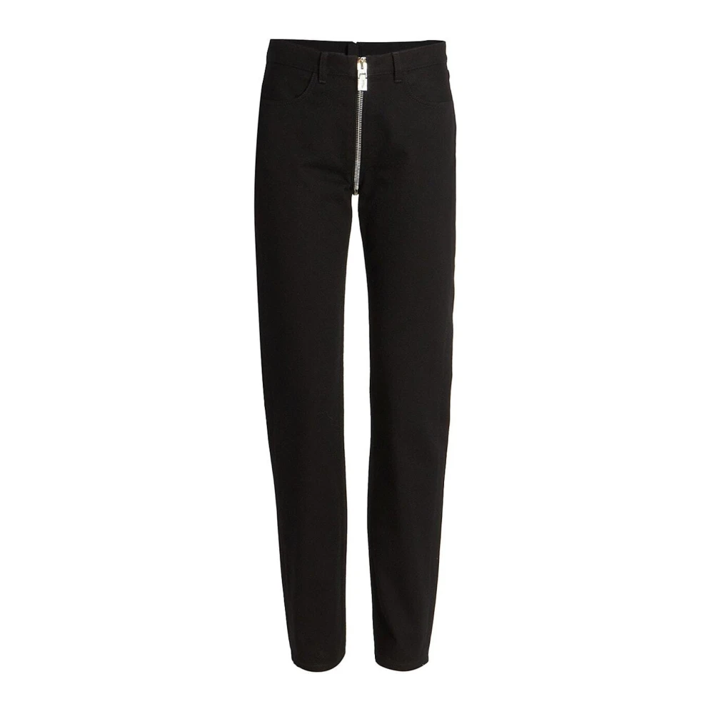 Givenchy Zwarte katoenen denim jeans met moto-ritssluiting Black Dames