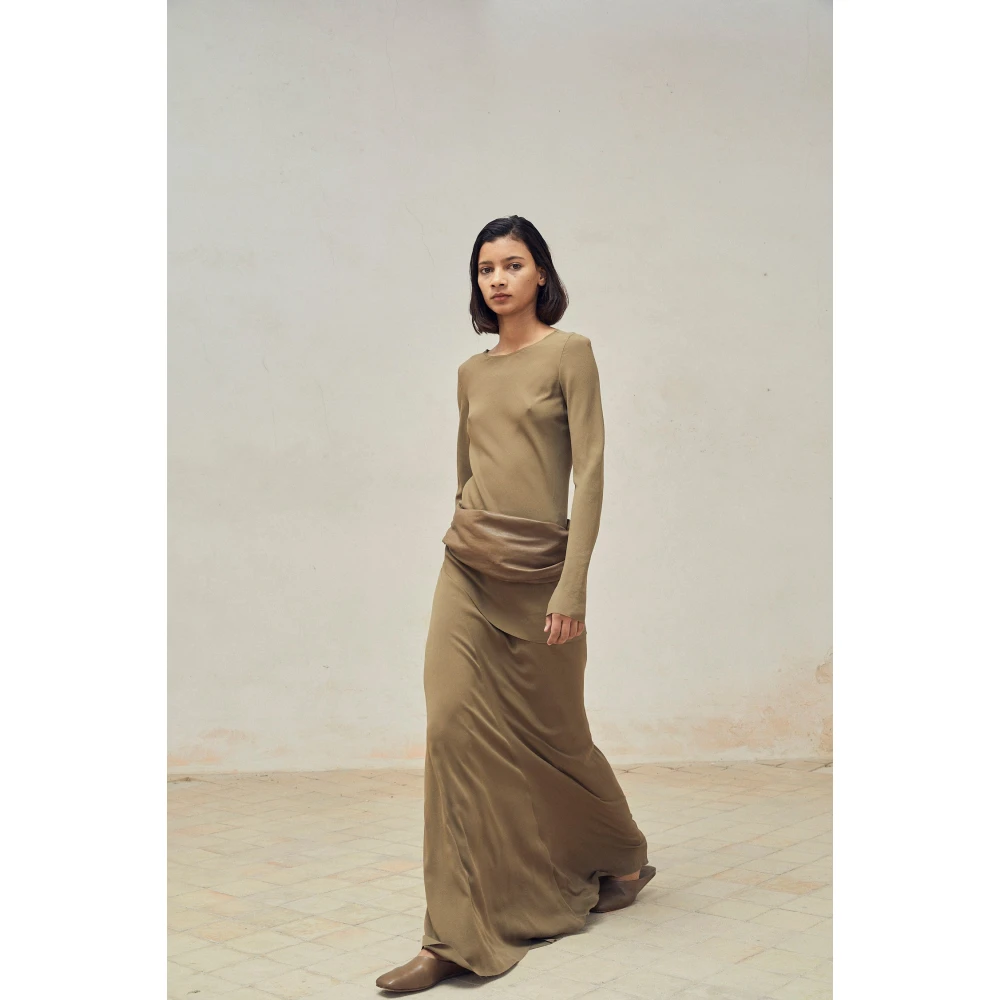 Cortana Asymmetrische Zijden Maxi Rok Green Dames