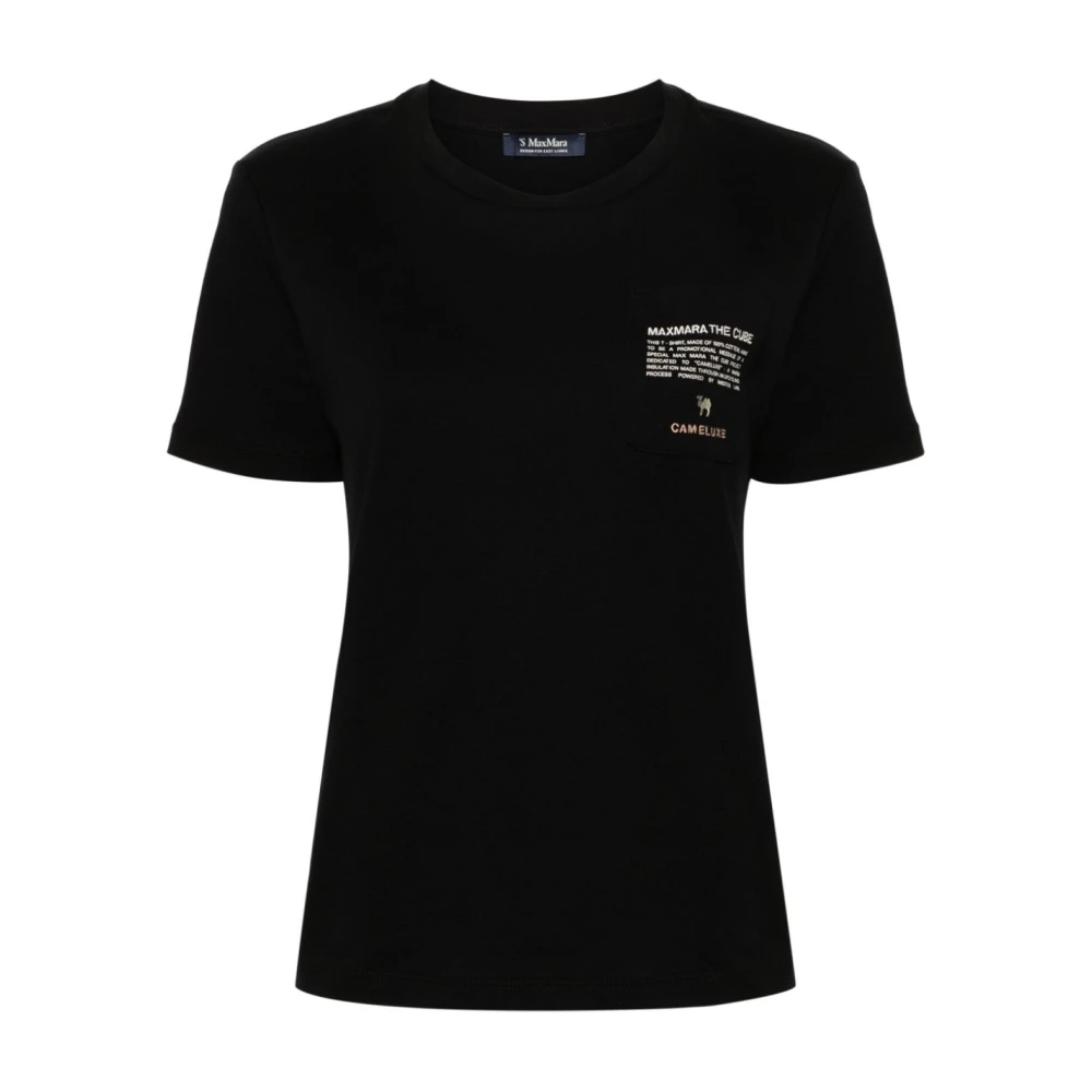 Max Mara Zwarte Jersey T-shirt met Cameluxe-zak Black Dames